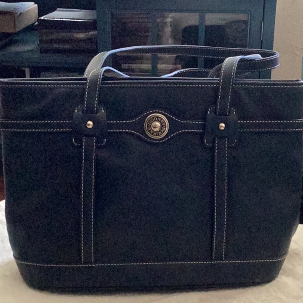 Dooney & Bourke Navy Leather Tote Bag - Picture 6 of 8